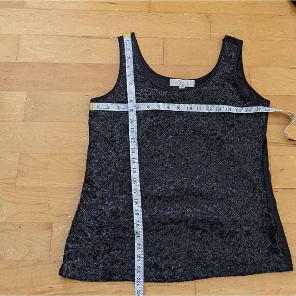 Olive & OAK Sequin camisole tank top charcoal dark grey large @C - Picture 2 of 9
